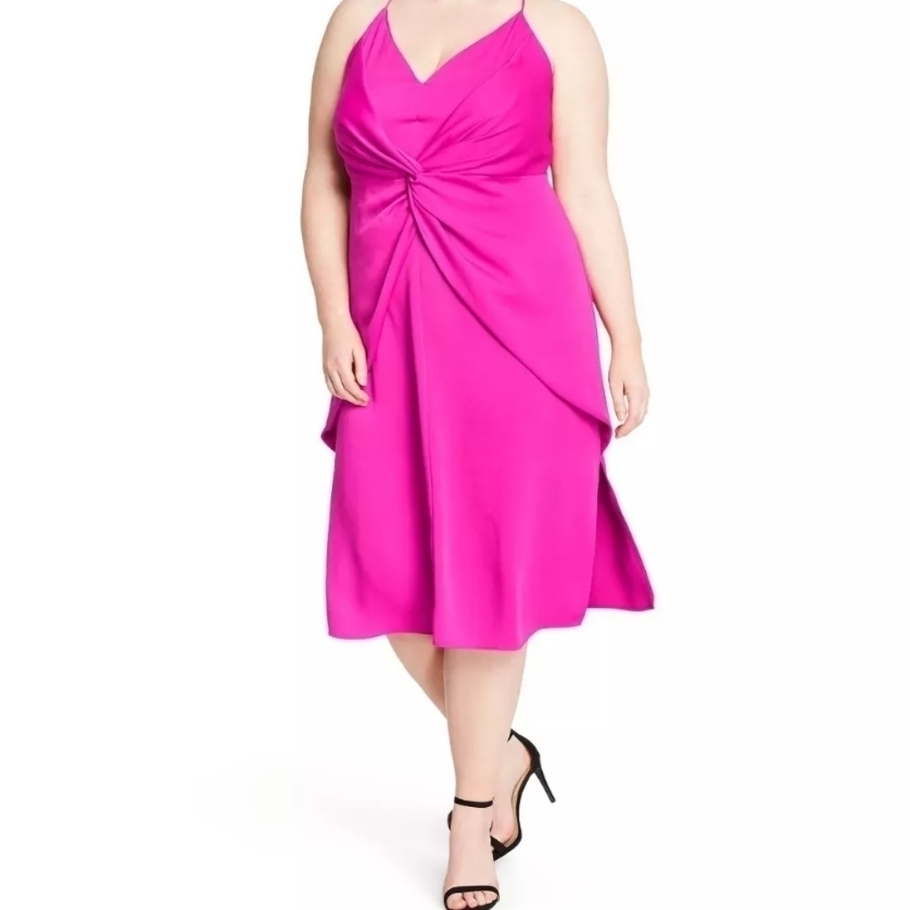 Cushnie Target Fuchsia Twist Dress